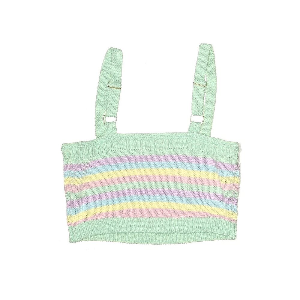 Show Me Your Mumu Pastel Striped Knit 3-Piece Set Cardigan Crop Top & Mini Skirt - Picture 13 of 16